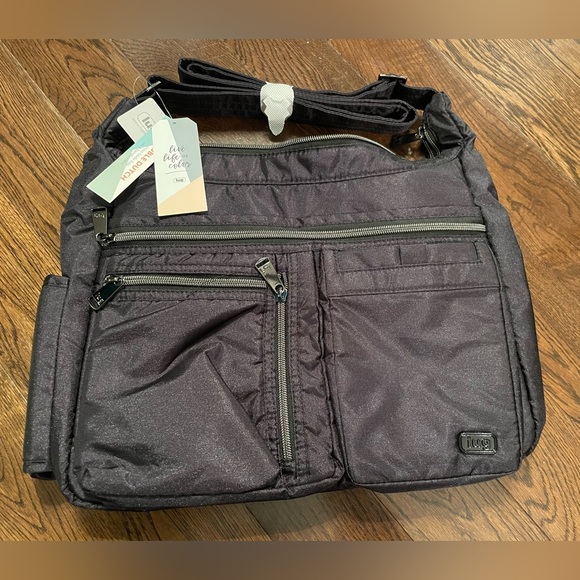 lug Handbags - Lug Double Dutch Messenger Bag in shimmer black, BNWT